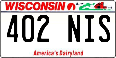 WI license plate 402NIS