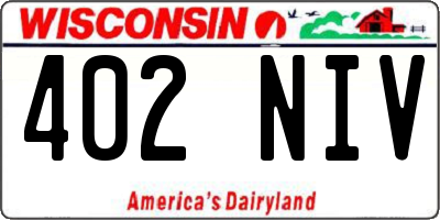 WI license plate 402NIV