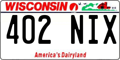 WI license plate 402NIX