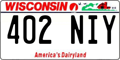 WI license plate 402NIY