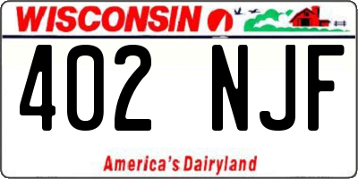 WI license plate 402NJF