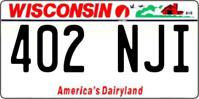 WI license plate 402NJI