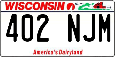WI license plate 402NJM