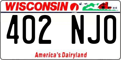 WI license plate 402NJO