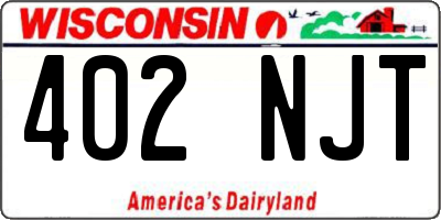 WI license plate 402NJT