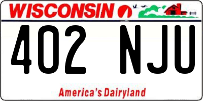 WI license plate 402NJU