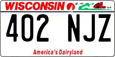 WI license plate 402NJZ