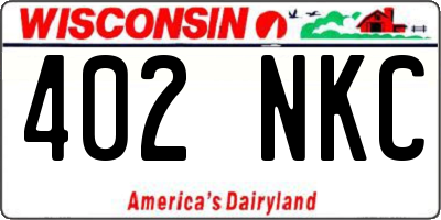 WI license plate 402NKC