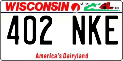 WI license plate 402NKE
