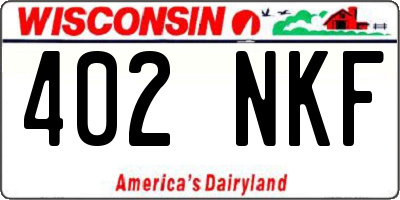 WI license plate 402NKF