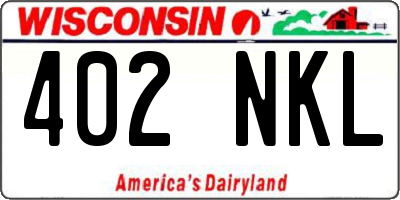 WI license plate 402NKL