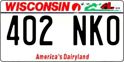 WI license plate 402NKO