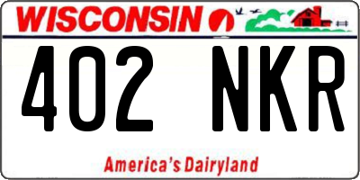 WI license plate 402NKR