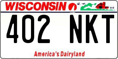 WI license plate 402NKT