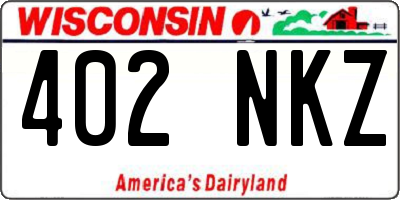 WI license plate 402NKZ