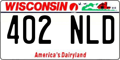 WI license plate 402NLD