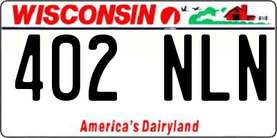 WI license plate 402NLN