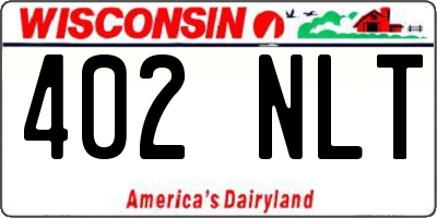 WI license plate 402NLT