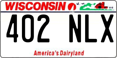 WI license plate 402NLX