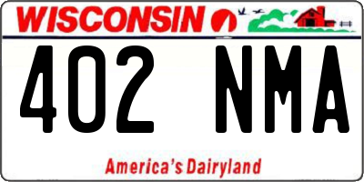 WI license plate 402NMA