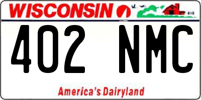 WI license plate 402NMC