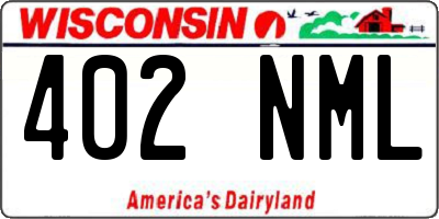 WI license plate 402NML
