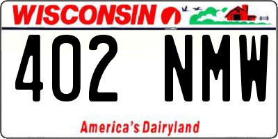 WI license plate 402NMW