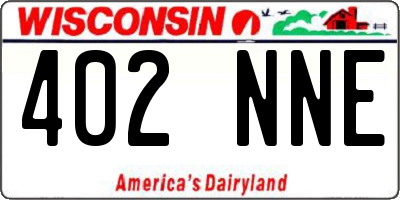 WI license plate 402NNE