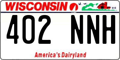 WI license plate 402NNH
