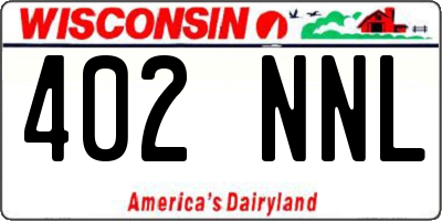 WI license plate 402NNL