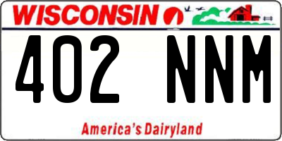 WI license plate 402NNM