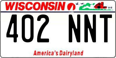 WI license plate 402NNT