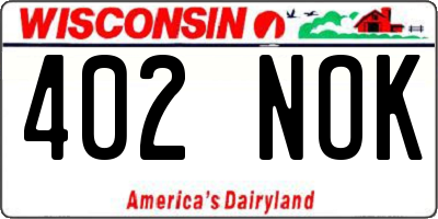 WI license plate 402NOK