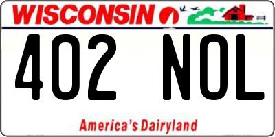 WI license plate 402NOL