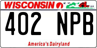 WI license plate 402NPB
