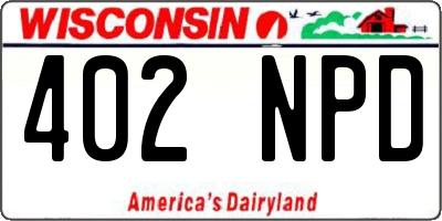 WI license plate 402NPD
