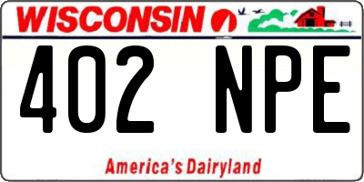 WI license plate 402NPE