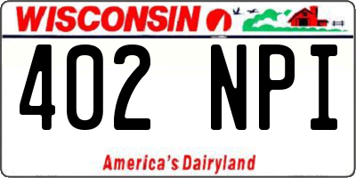 WI license plate 402NPI