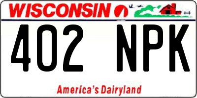 WI license plate 402NPK
