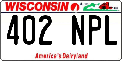 WI license plate 402NPL