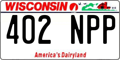 WI license plate 402NPP