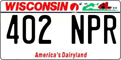 WI license plate 402NPR