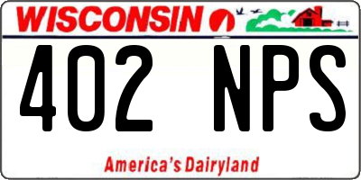 WI license plate 402NPS