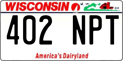 WI license plate 402NPT