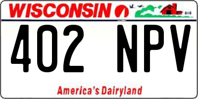 WI license plate 402NPV