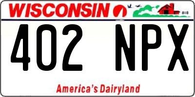 WI license plate 402NPX