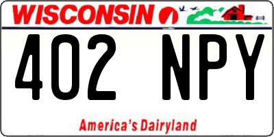WI license plate 402NPY