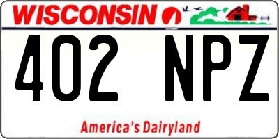 WI license plate 402NPZ