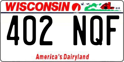 WI license plate 402NQF