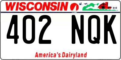 WI license plate 402NQK
